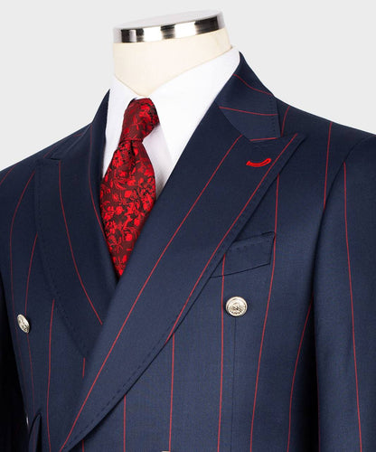 Men's Suit -2 Piece Double Breasted Stripy