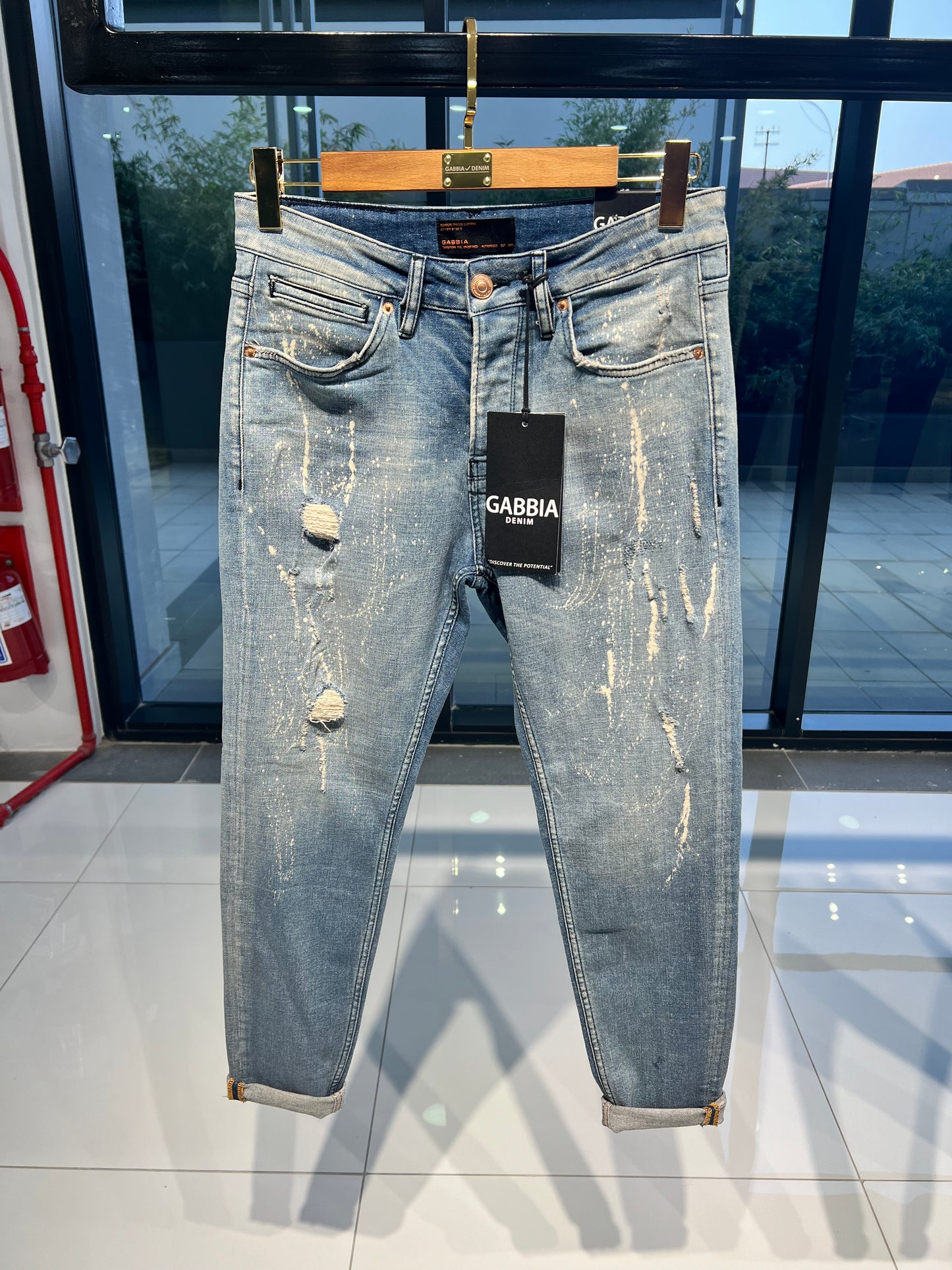 Men's Jeans Light Blue Ripped Design