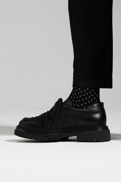 Black Leather LaceUp Shoes for Men