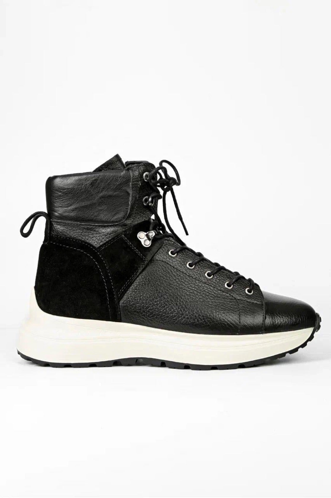 Black Leather LaceUp Boots