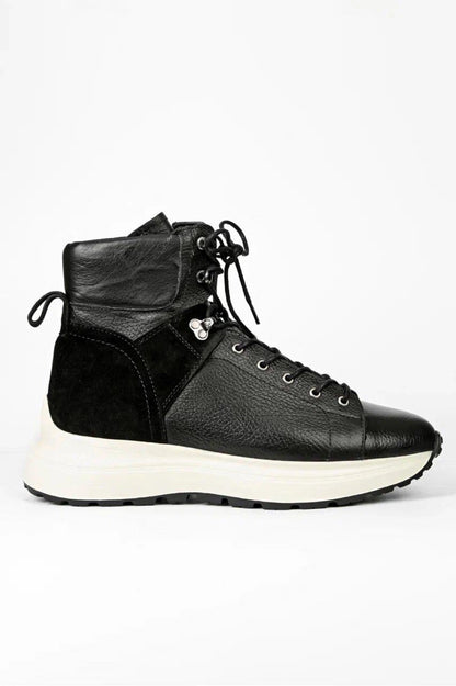 Black Leather LaceUp Boots