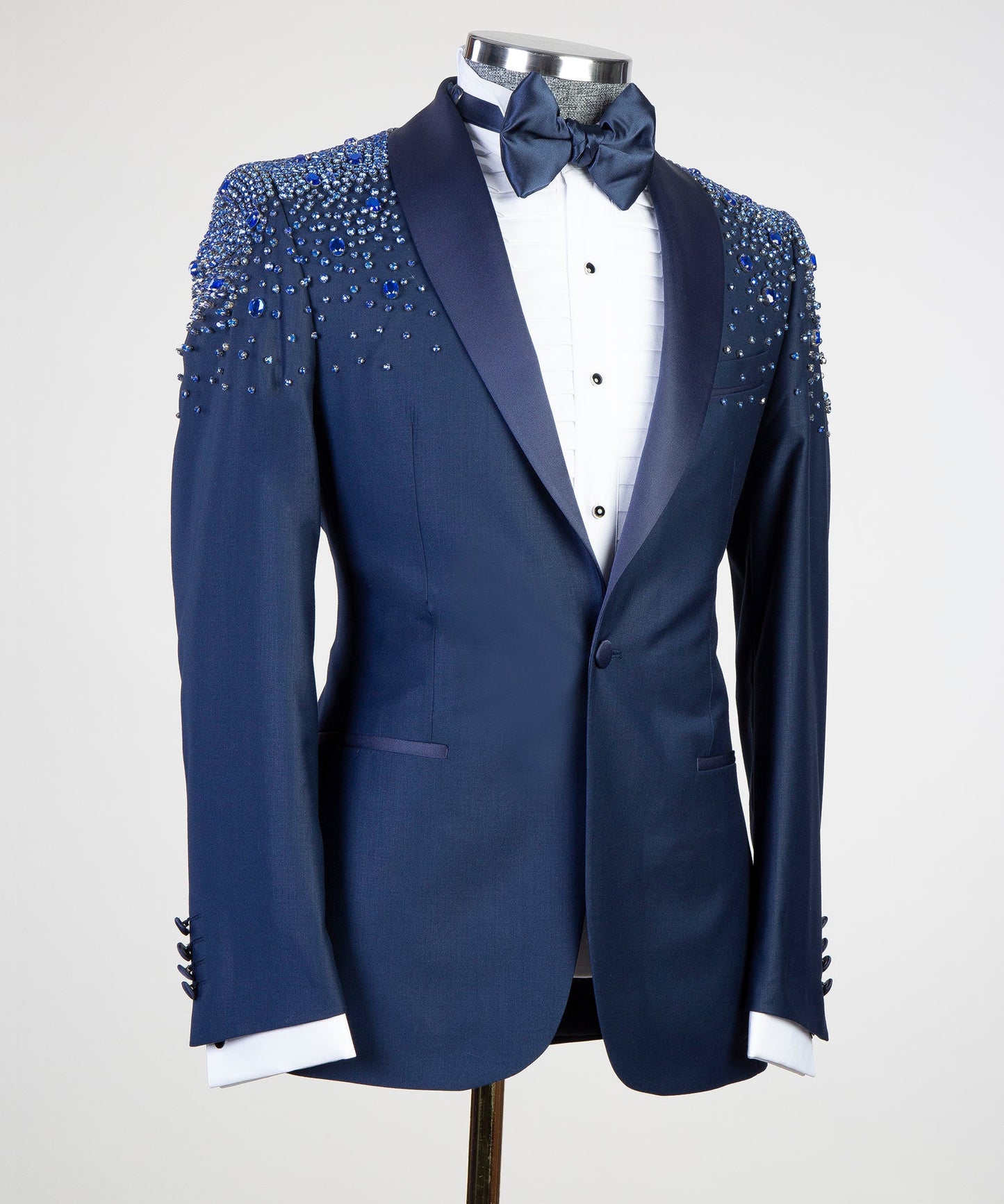 Men's 2 Piece Stoned Blue Tuxedo Suit