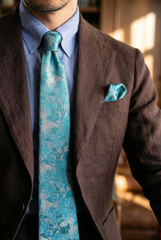 Signature Men’s Tie-Turquoise Blue