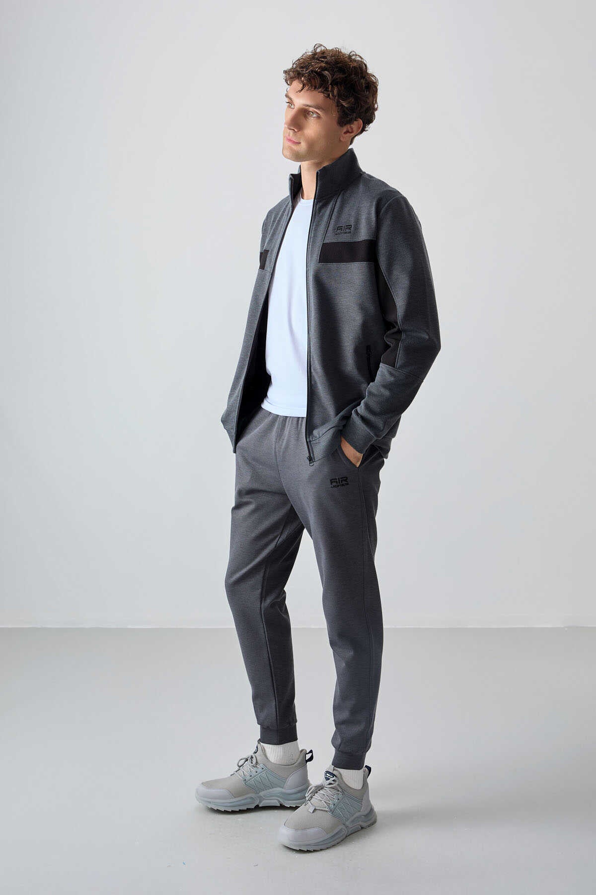 Men's-Tracksuit Set-Dark Grey