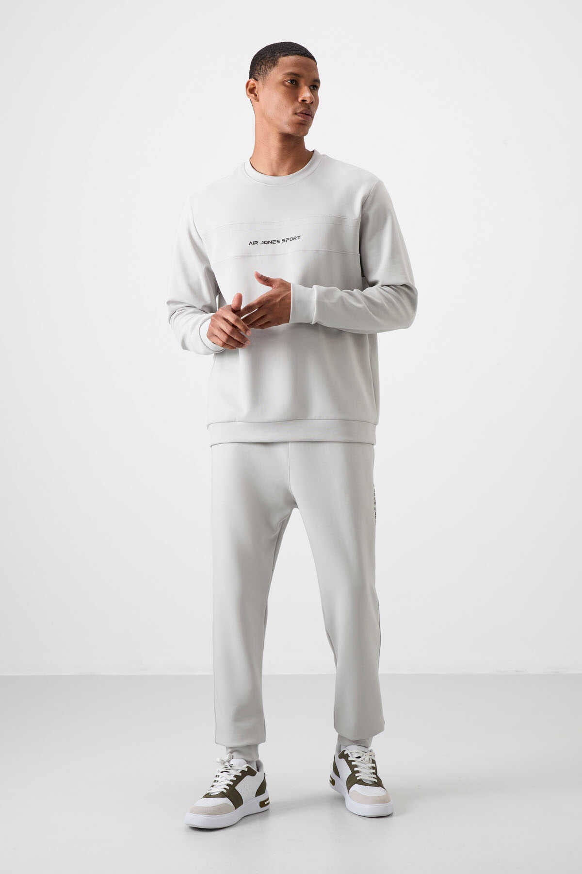 Men's Stone Grey Soft Fit Tracksuit Set