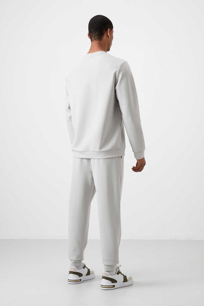 Men's Stone Grey Soft Fit Tracksuit Set