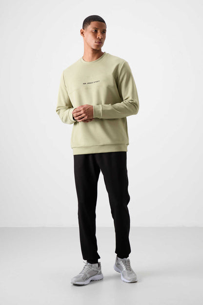 Men's Green-Black Soft Fit Tracksuit Set