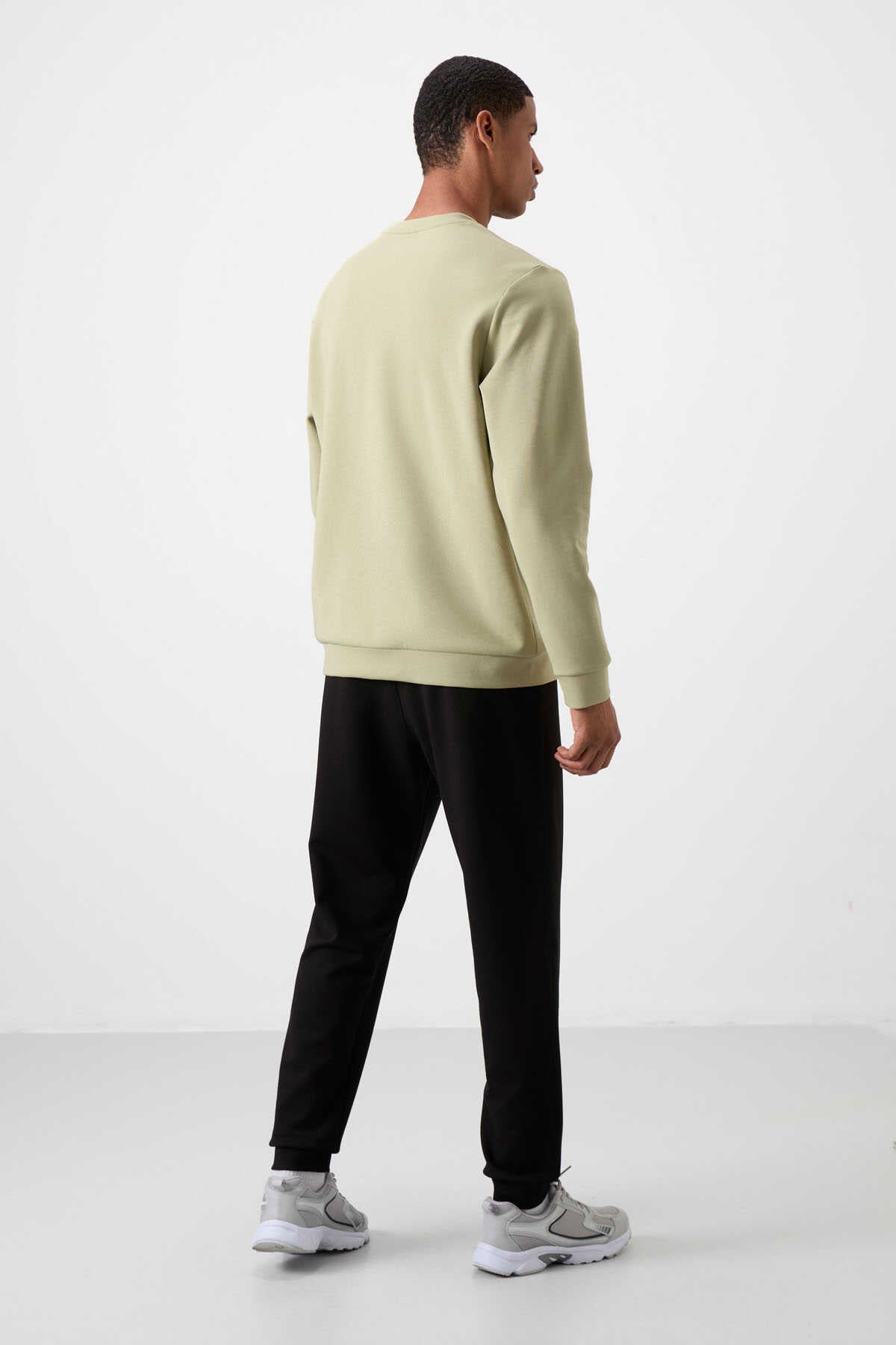 Men's Green-Black Soft Fit Tracksuit Set