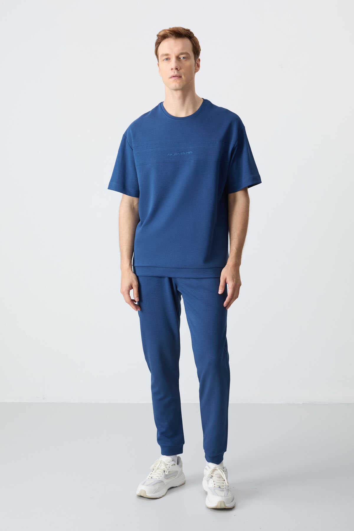 Men's-Blue-Short Sleeve-Tracksuit Set