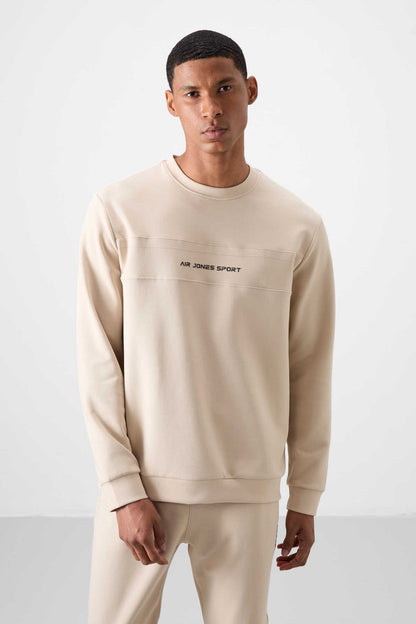 Men's Beige Soft Fit Tracksuit Set