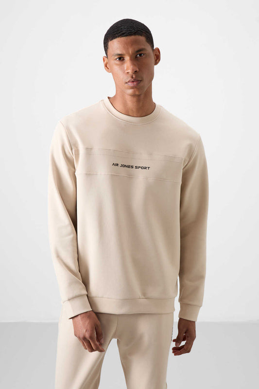 Men's Beige Soft Fit Tracksuit Set