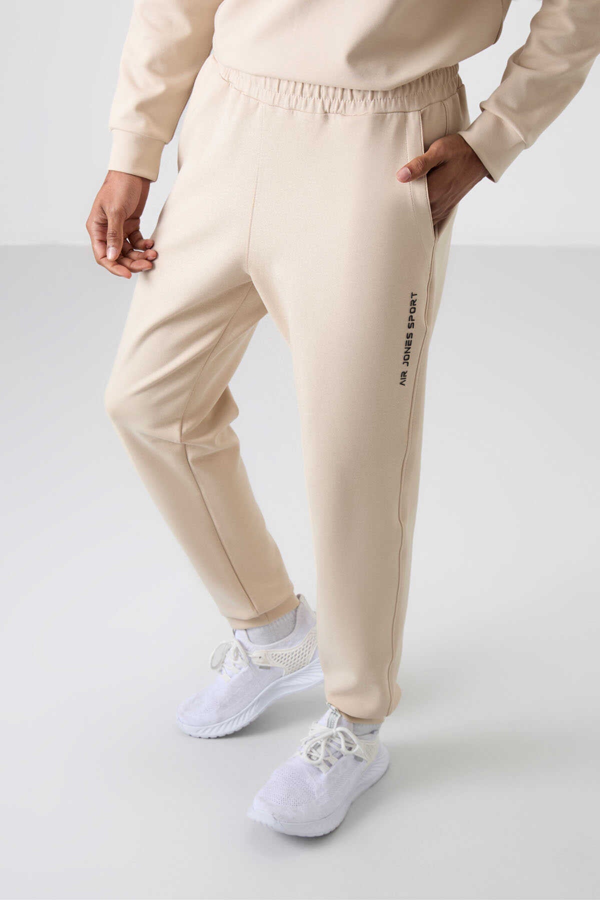 Men's Beige Soft Fit Tracksuit Set