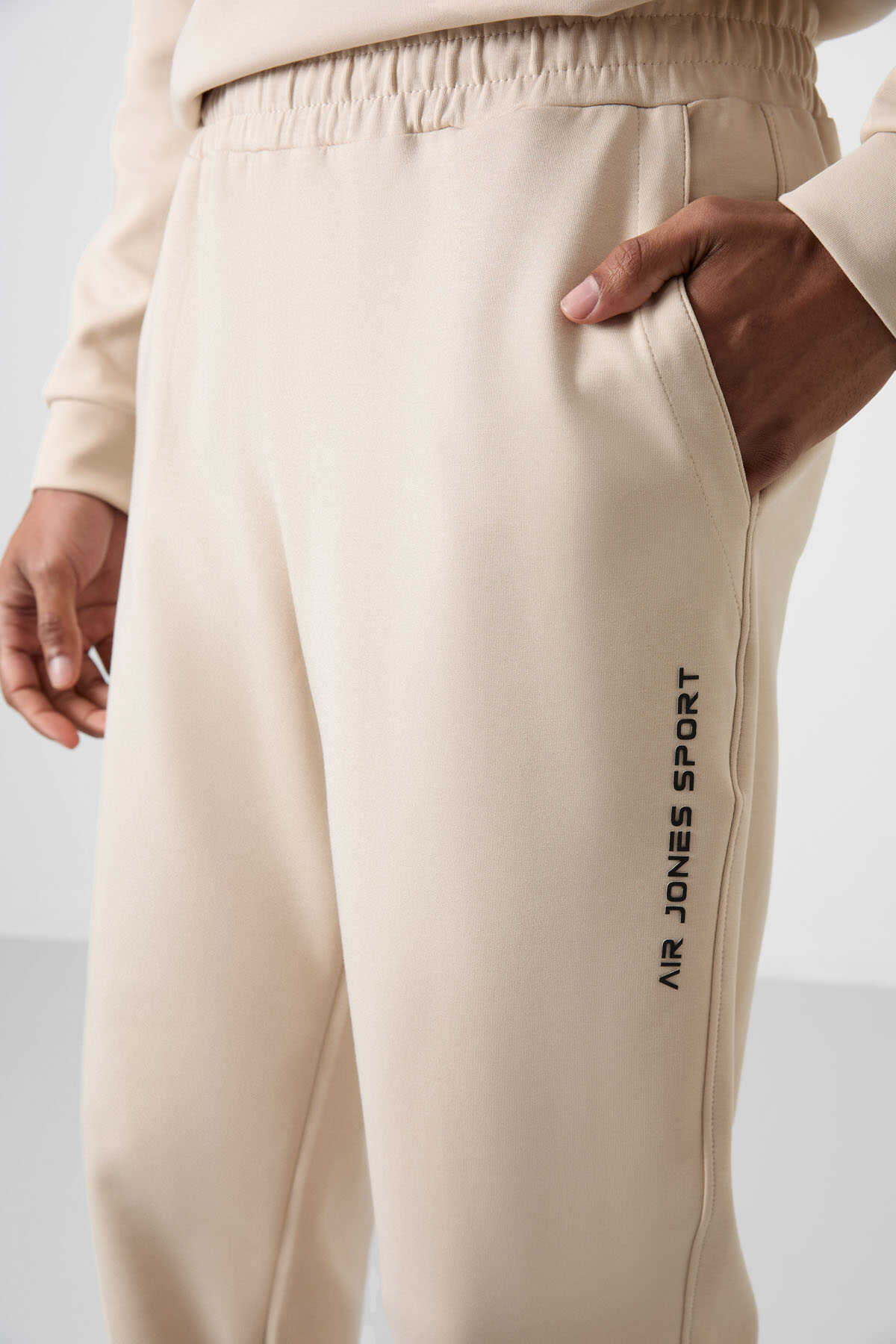 Men's Beige Soft Fit Tracksuit Set