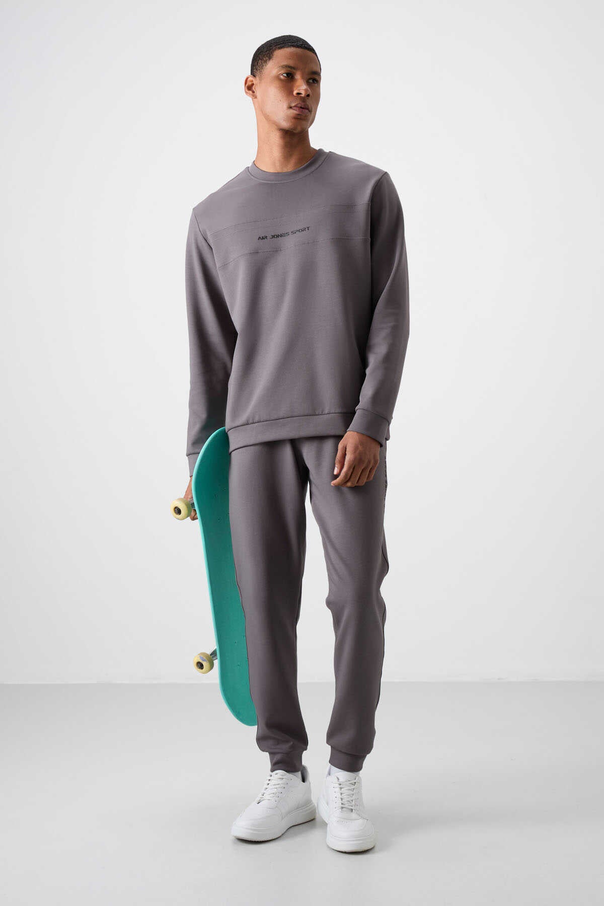 Men's Dark Grey Soft Fit Tracksuit Set