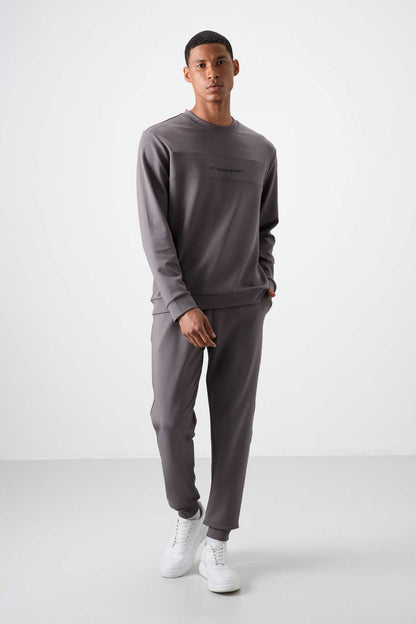 Men's Dark Grey Soft Fit Tracksuit Set