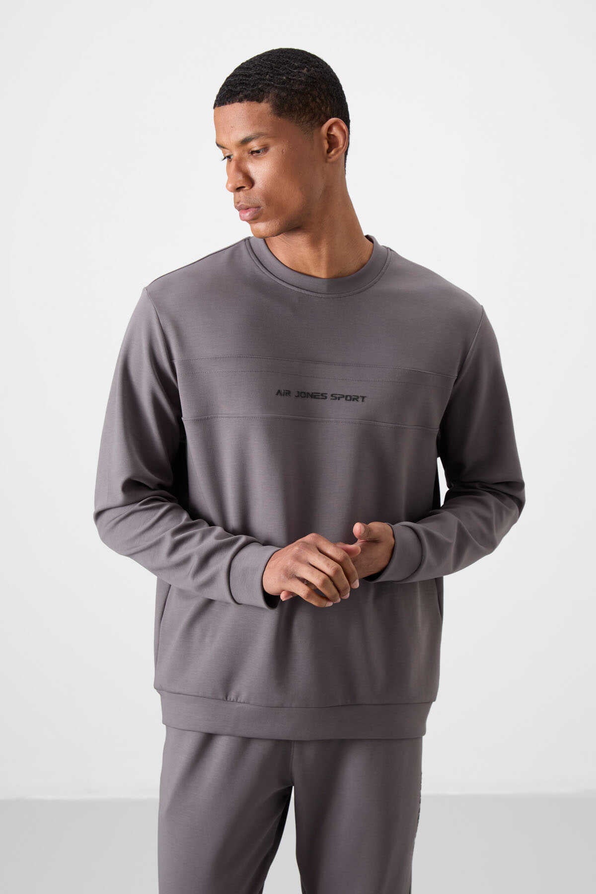 Men's Dark Grey Soft Fit Tracksuit Set