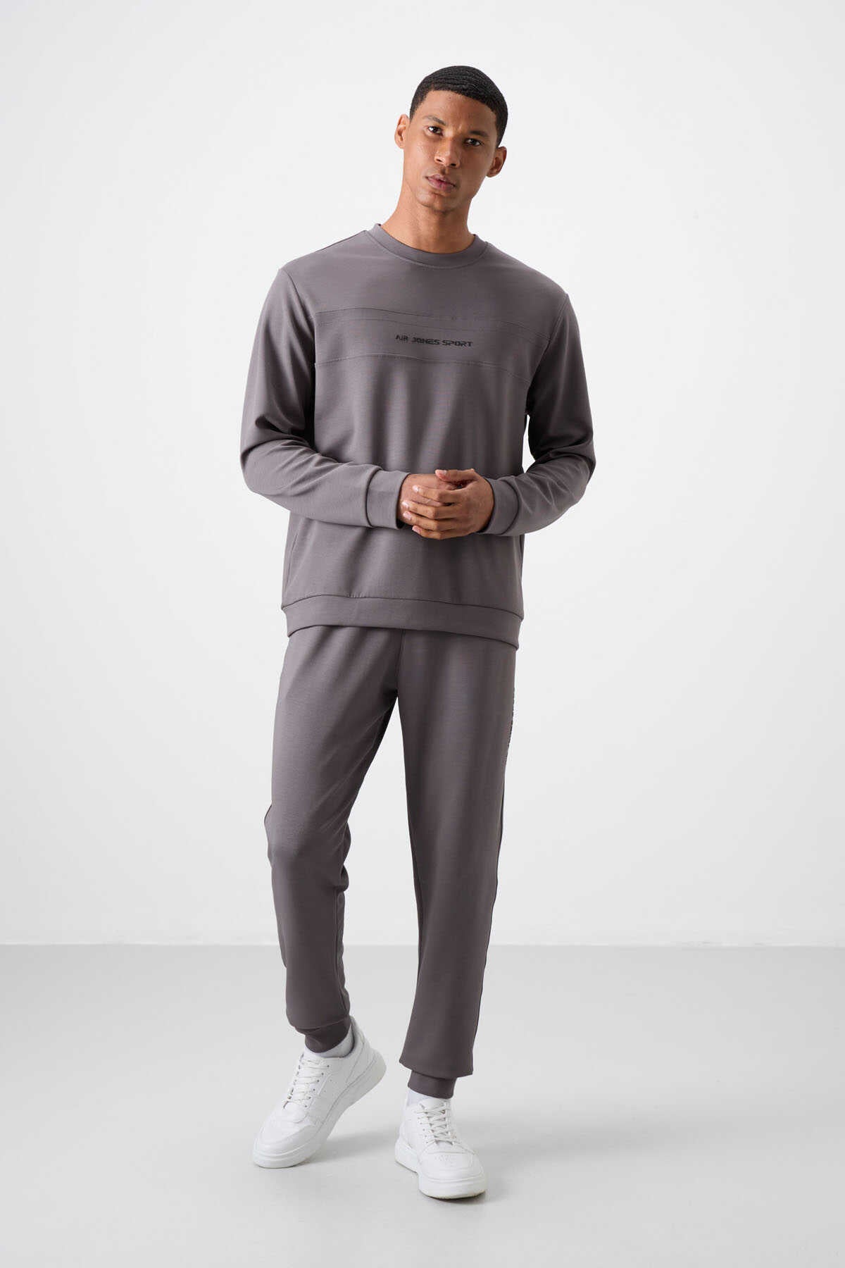 Men's Dark Grey Soft Fit Tracksuit Set