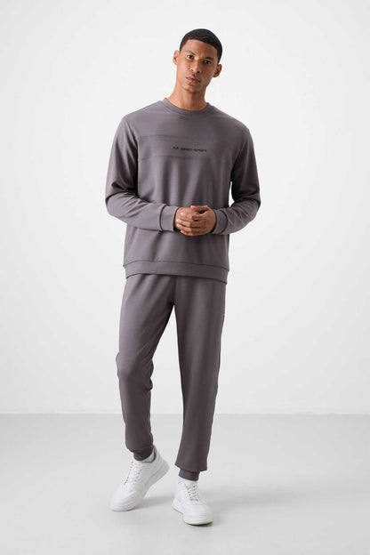 Men's Dark Grey Soft Fit Tracksuit Set