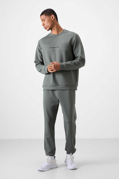 Men's Khaki Green Soft Fit Tracksuit Set
