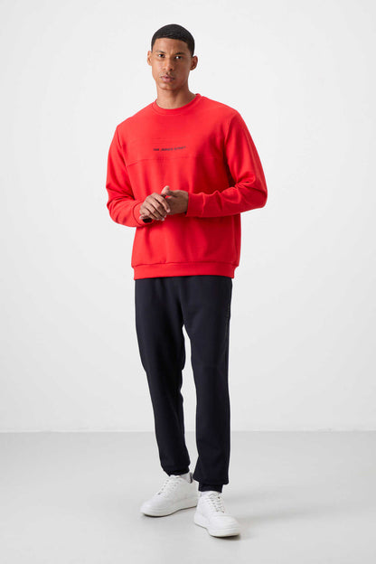 Men's Red-Navy Soft Fit Tracksuit Set