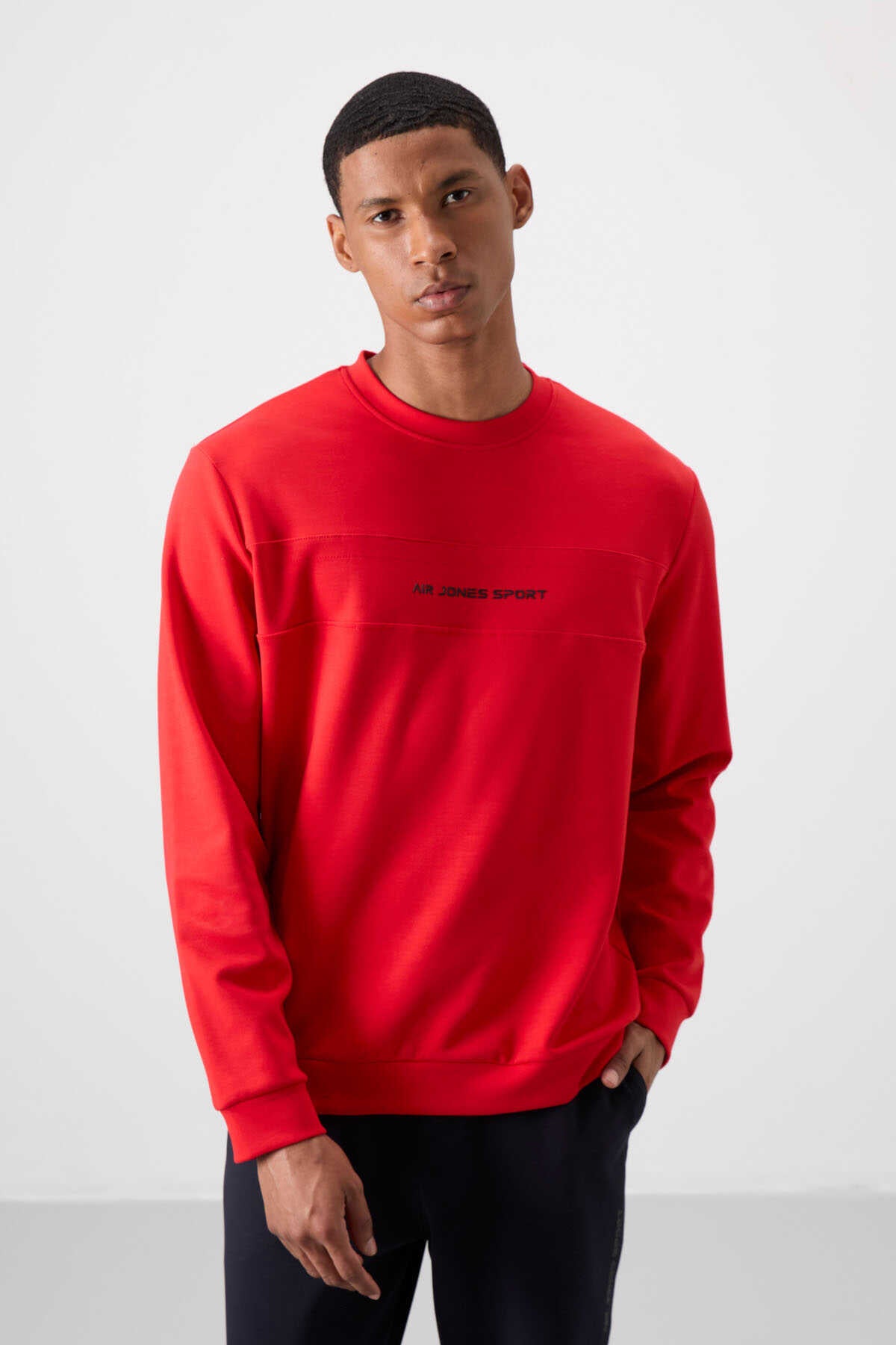 Men's Red-Navy Soft Fit Tracksuit Set
