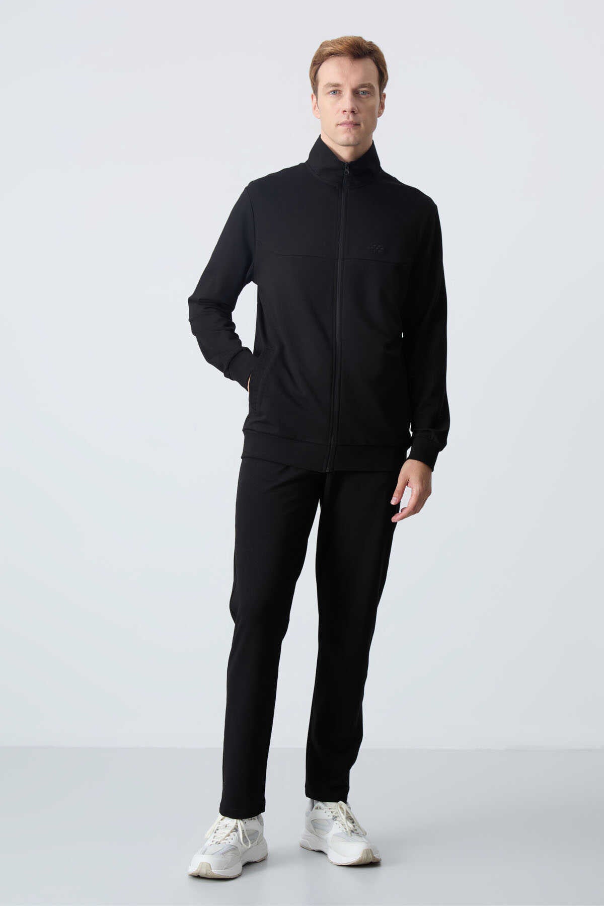 Men's Black Comfort Fit Tracksuit Set