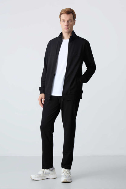 Men's Black Comfort Fit Tracksuit Set