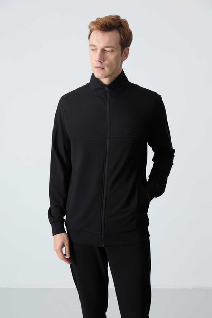 Men's Black Comfort Fit Tracksuit Set