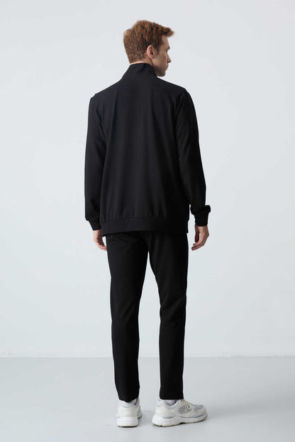 Men's Black Comfort Fit Tracksuit Set