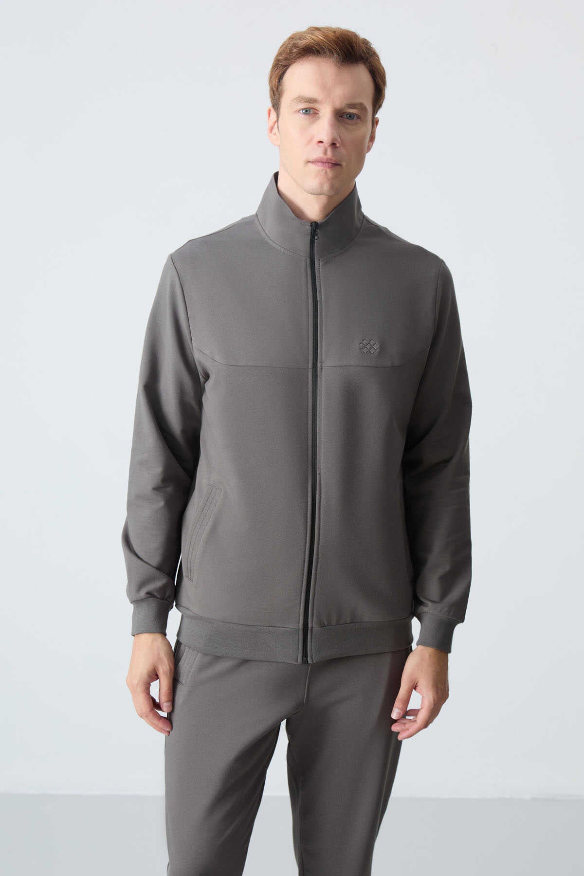 Men's Grey Comfort Fit Tracksuit Set