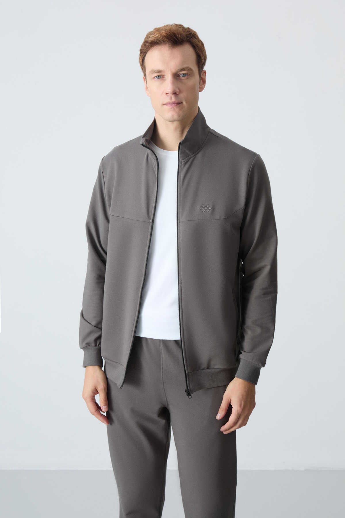 Men's Grey Comfort Fit Tracksuit Set
