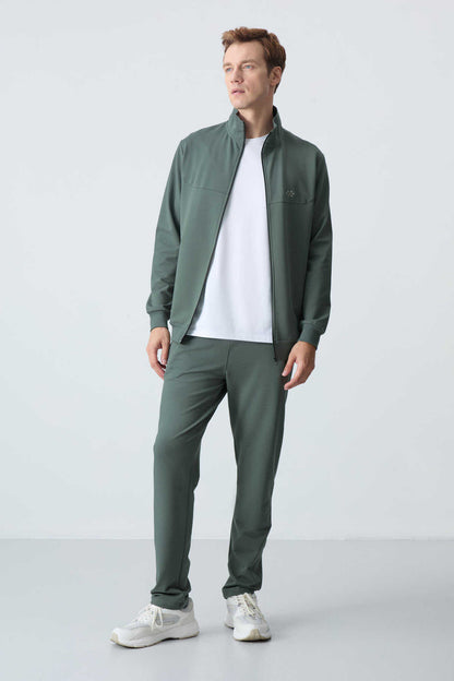 Men's Khaki Green Comfort Fit Tracksuit Set