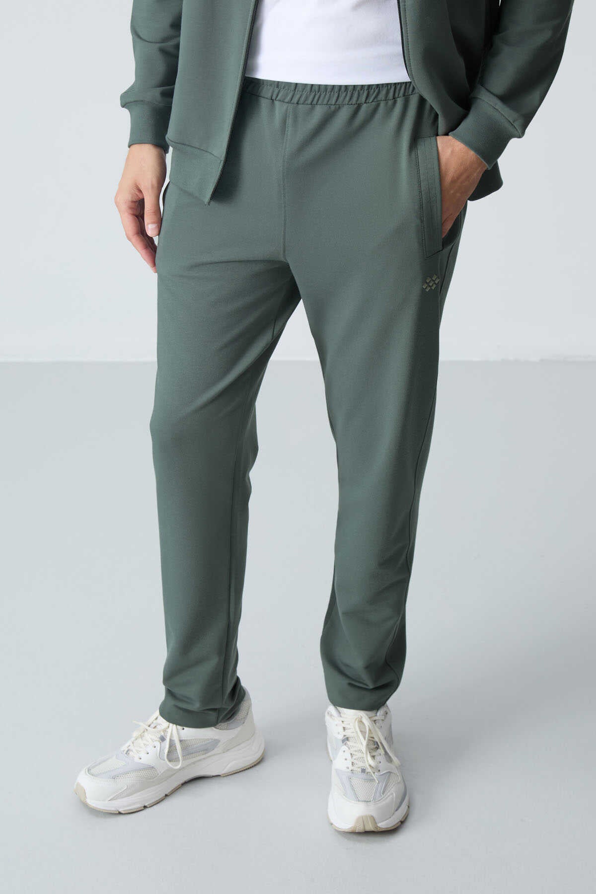 Men's Khaki Green Comfort Fit Tracksuit Set