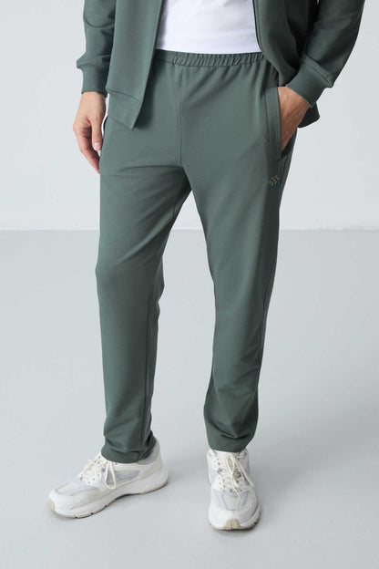 Men's Khaki Green Comfort Fit Tracksuit Set