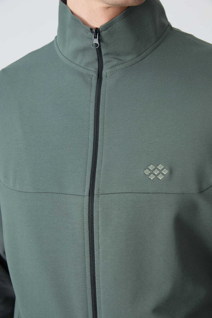 Men's Khaki Green Comfort Fit Tracksuit Set