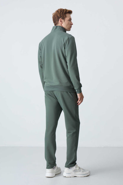 Men's Khaki Green Comfort Fit Tracksuit Set