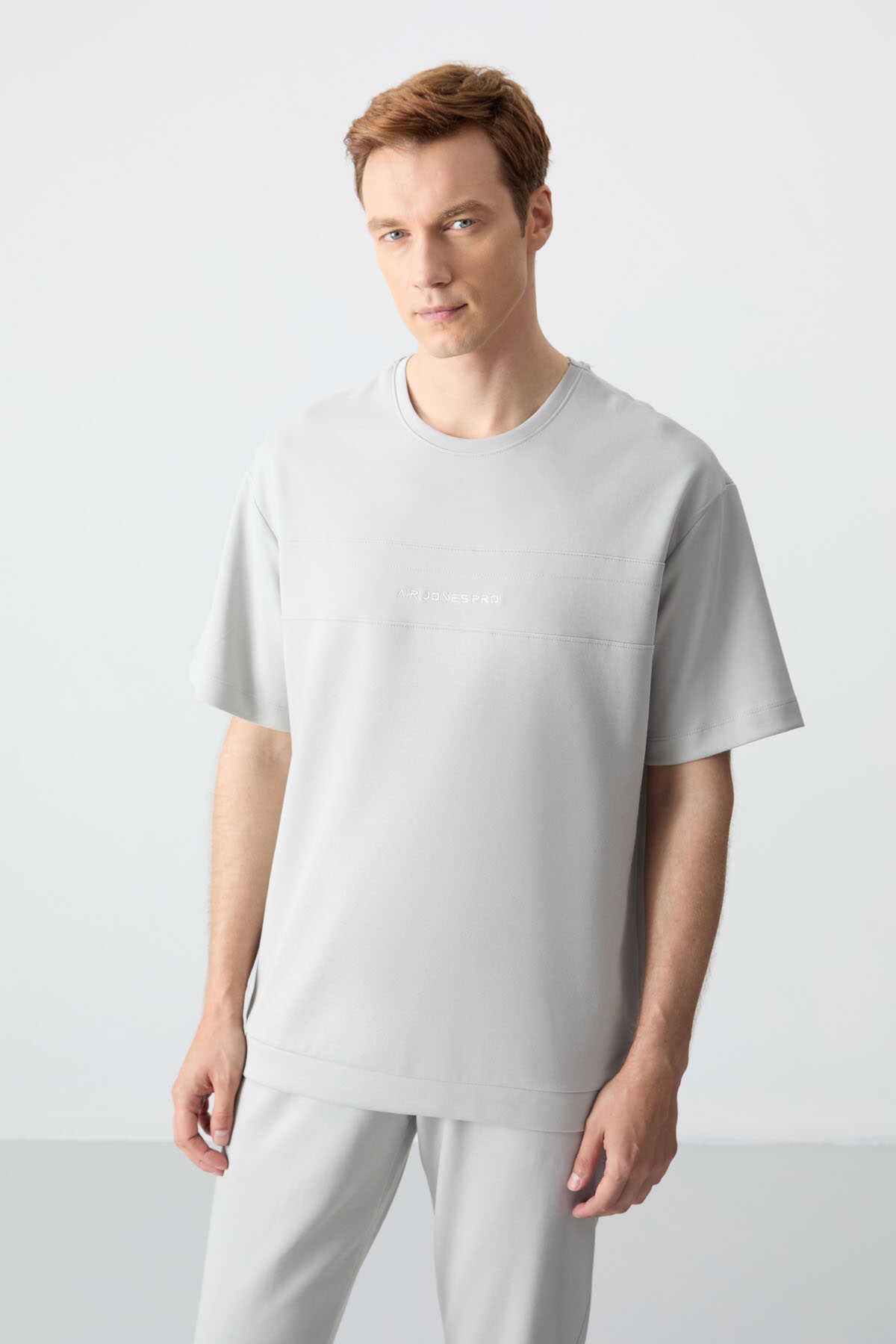 Men's-Grey-Short Sleeve-Tracksuit Set