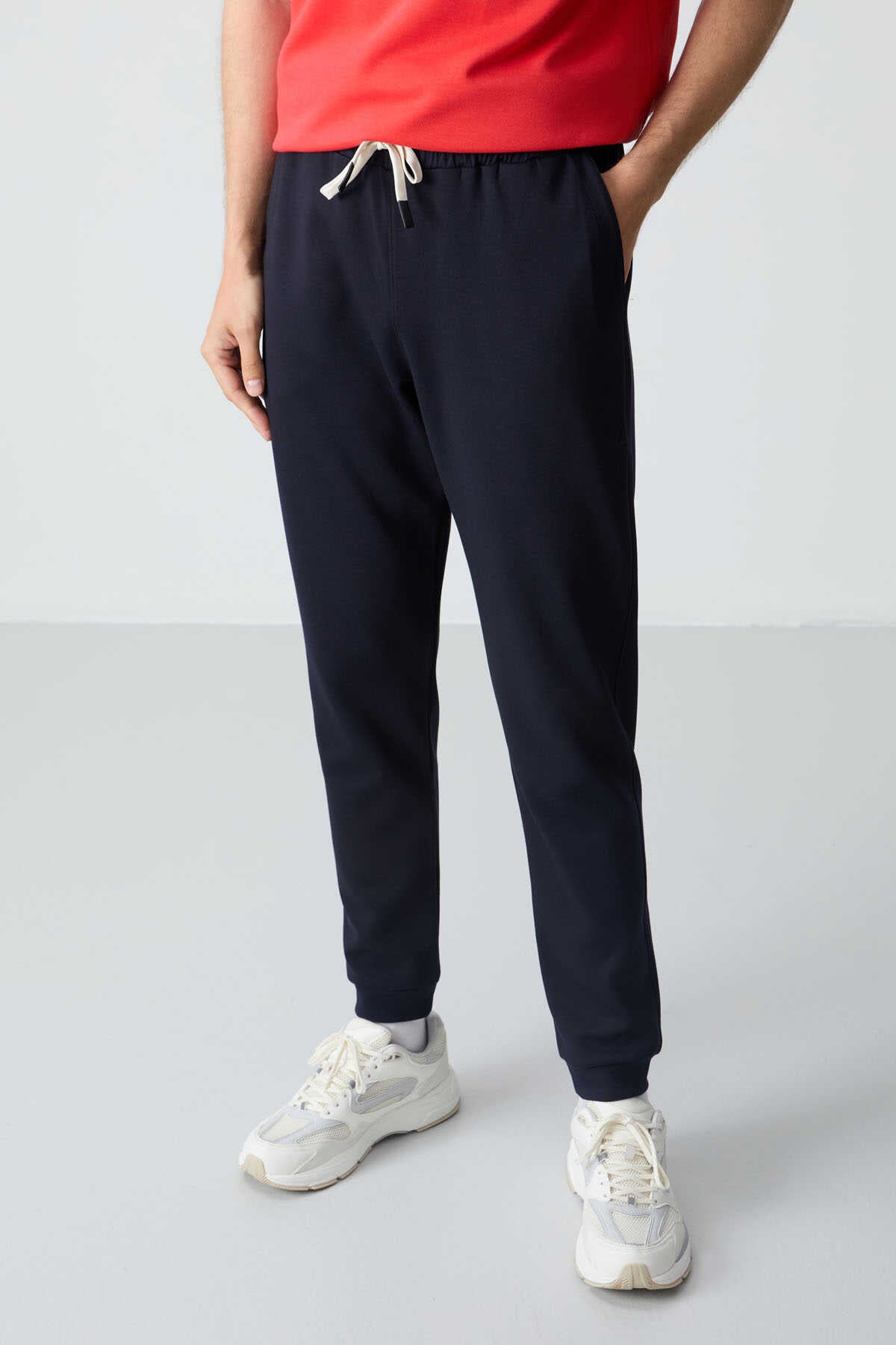 Men's-Red-Navy-Short Sleeve-Tracksuit Set