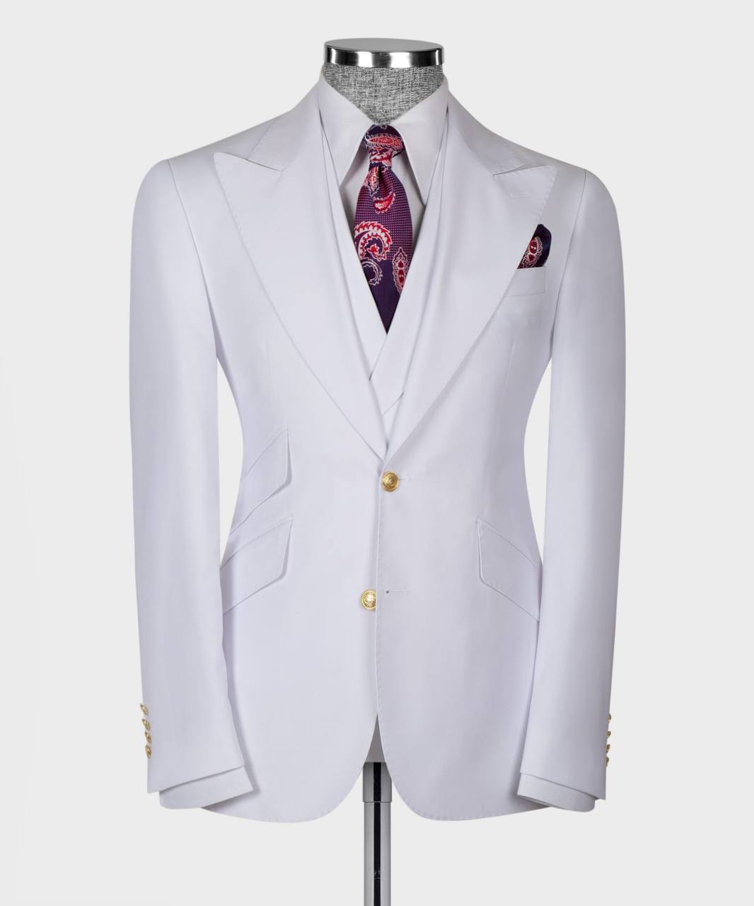 Men's Suit Set, %100 Wool, White