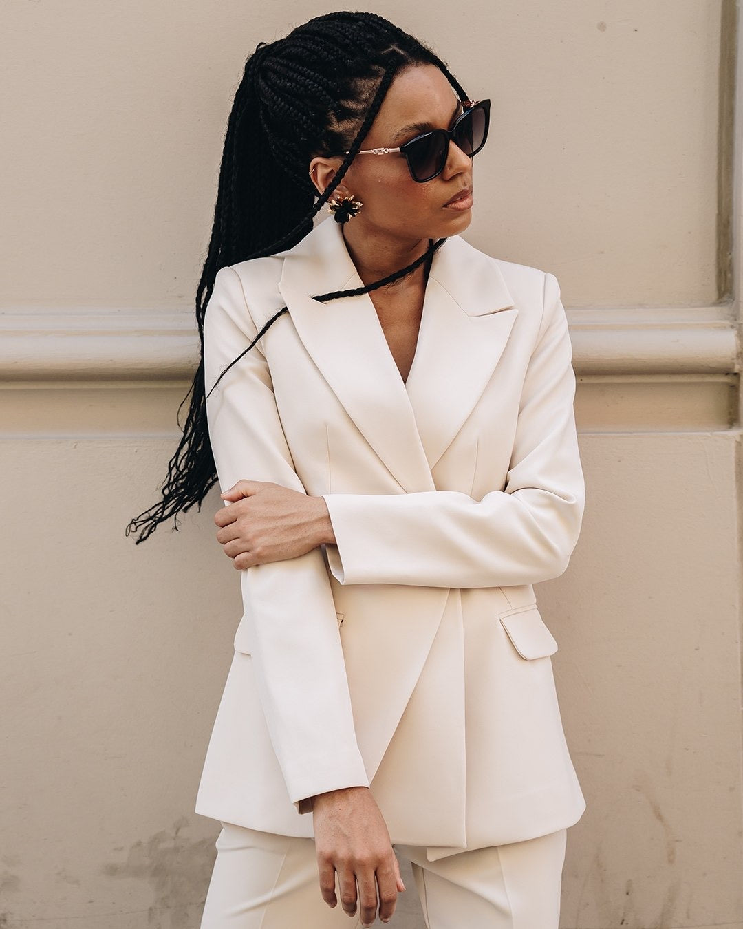 Women's 2 Piece Suit Set- Beige