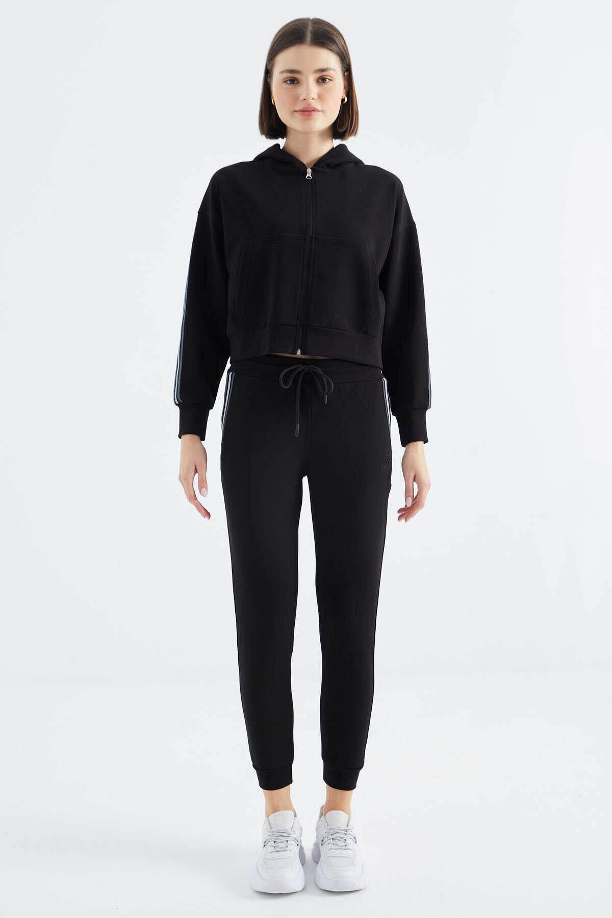 Women's Black Zip-Up Tracksuit Set - SevendayShopping