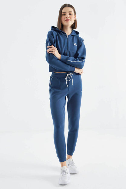 Women's Blue Zip-Up Tracksuit Set - SevendayShopping