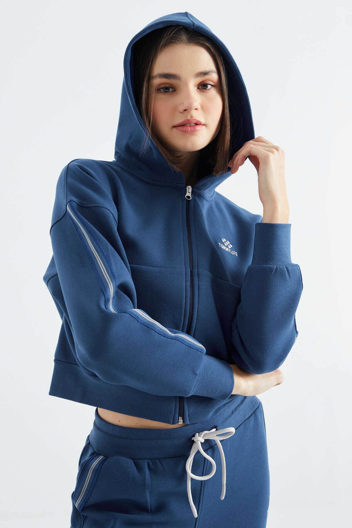 Women's Blue Zip-Up Tracksuit Set - SevendayShopping