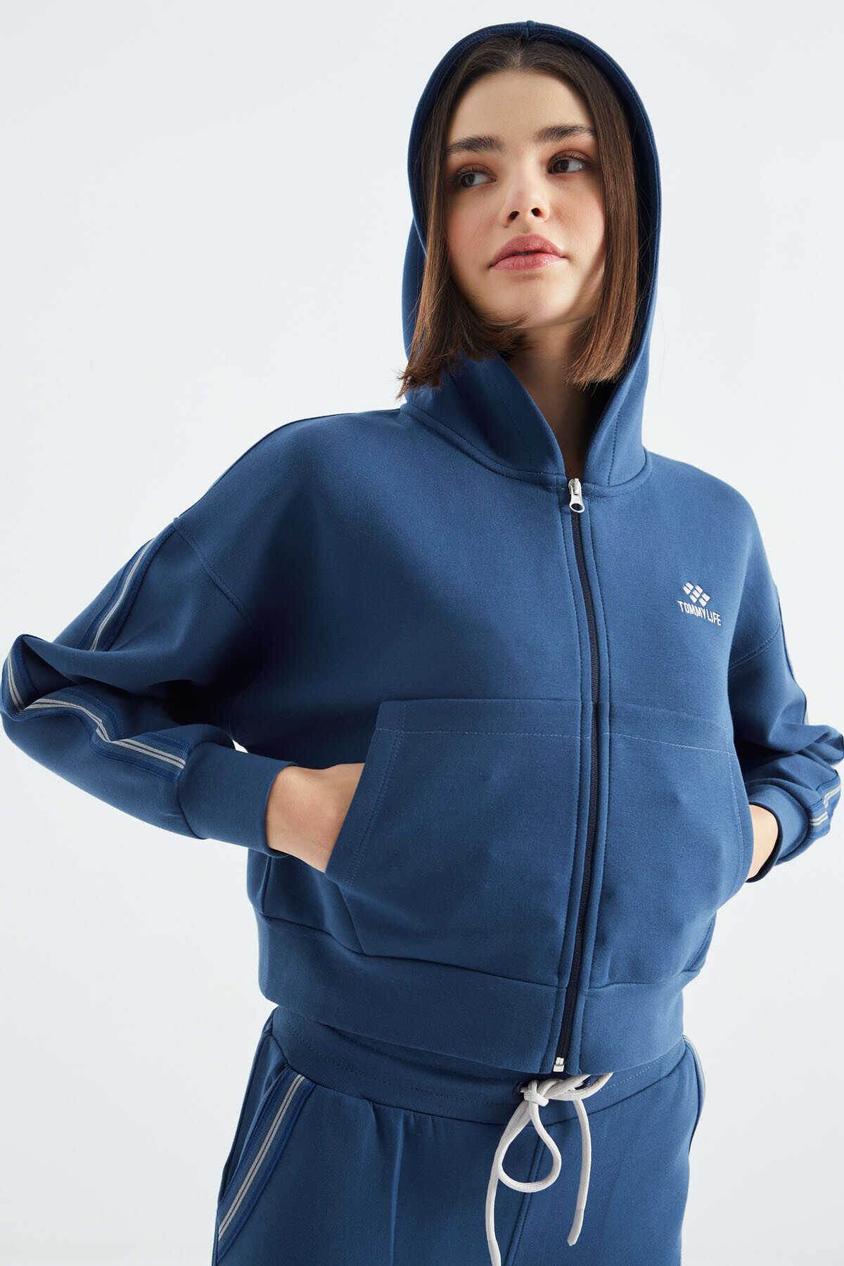 Women's Blue Zip-Up Tracksuit Set - SevendayShopping