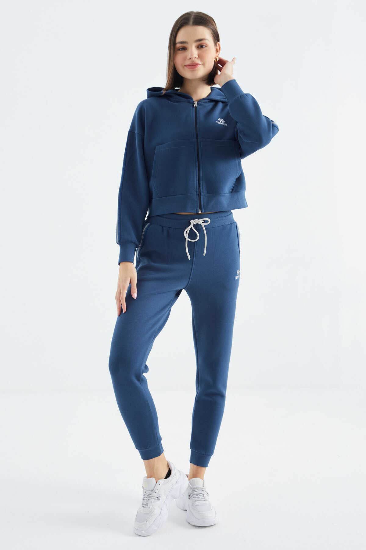 Women's Blue Zip-Up Tracksuit Set - SevendayShopping