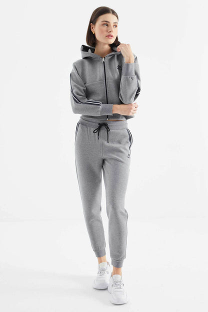 Women's Grey Zip-Up Tracksuit Set - SevendayShopping