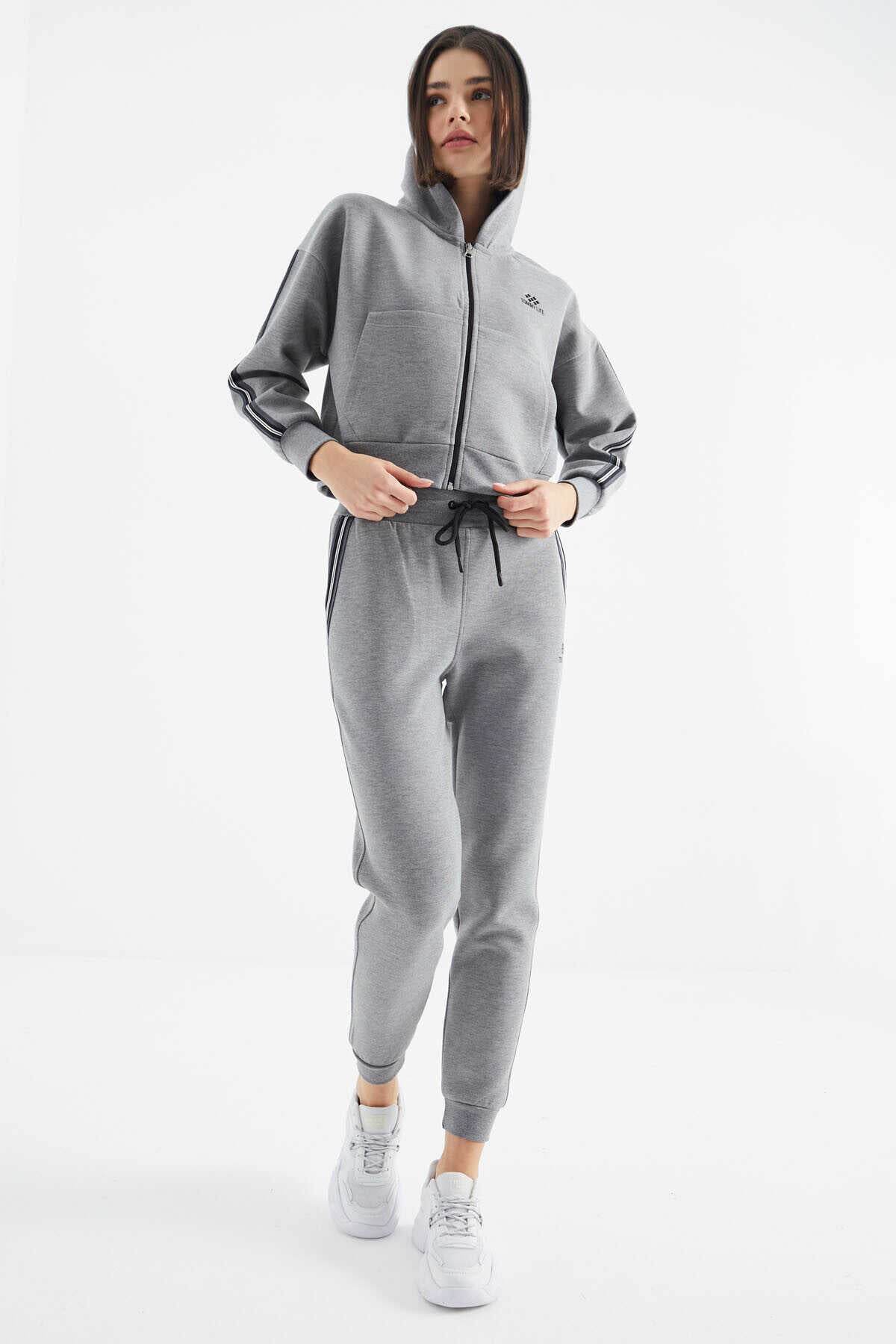 Women's Grey Zip-Up Tracksuit Set - SevendayShopping