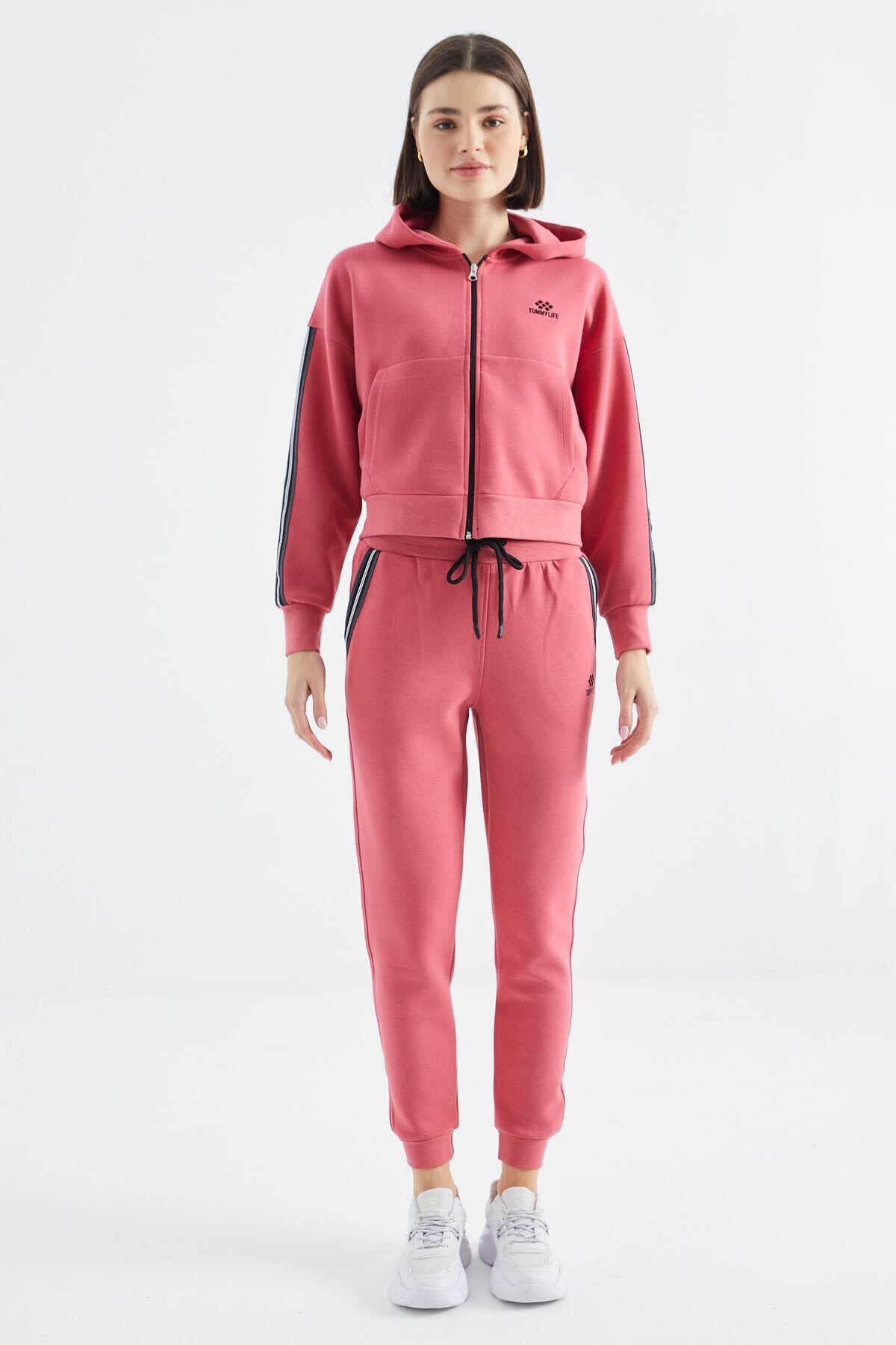 Women's Pink Zip-Up Tracksuit Set - SevendayShopping
