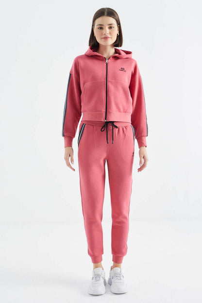 Women's Pink Zip-Up Tracksuit Set - SevendayShopping