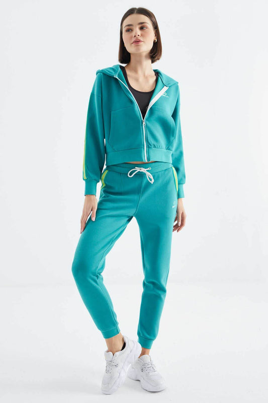 Women's Green Zip-Up Tracksuit Set - SevendayShopping